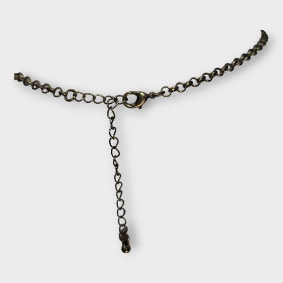 Cocktail Statement Costume Necklace Elegant Formal Wedding Rhinestone Brass Tone - Picture 5 of 7